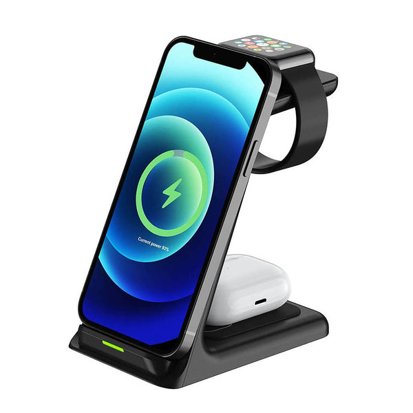 3-in-1 Wireless Charger - Smartphone, Smart Watch And Earphones - Fast Charge Qi 20 W