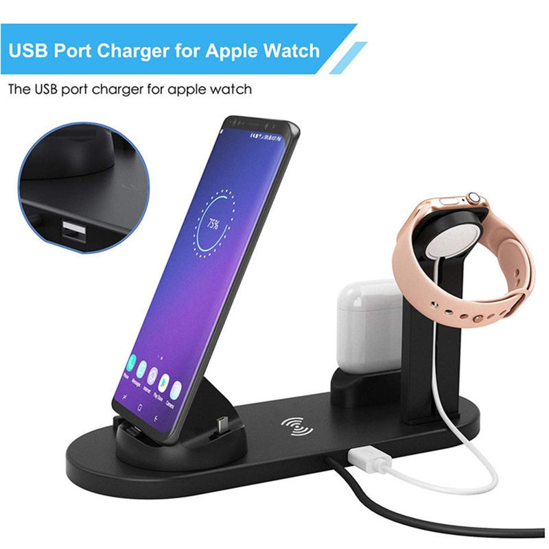 3-in-1 Wireless Charger - Smartphone, Smart Watch And Earphones Charger - Fast Charging