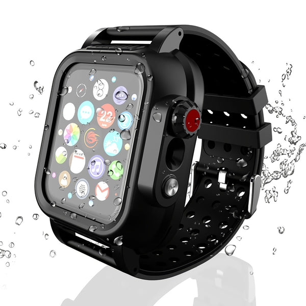 Waterproof Case For iWatch Series 6, 5, 4, SE / 38, 40, 42, 44 mm -  Built-in Screen Protector