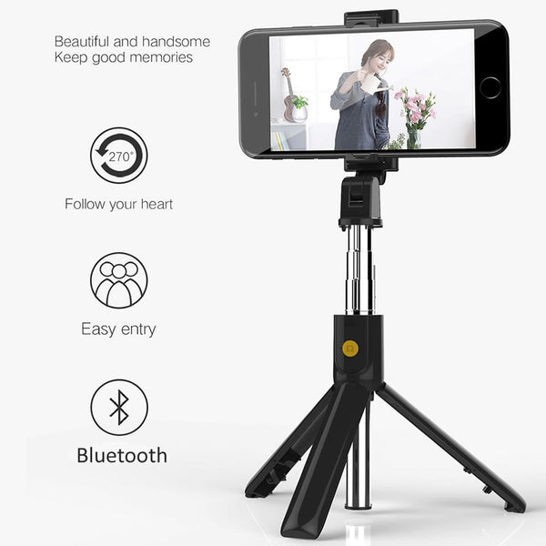 3-in-1 Wireless Tripod - Selfie Stick - Extendable - With Remote Control