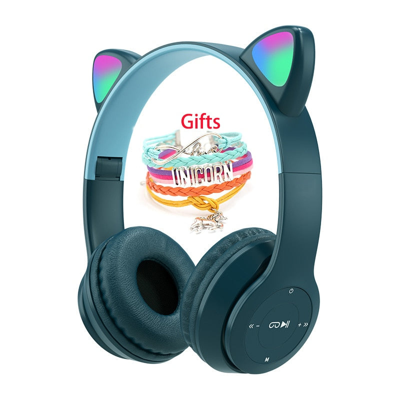 Wireless Headphones With Cat Ears Design